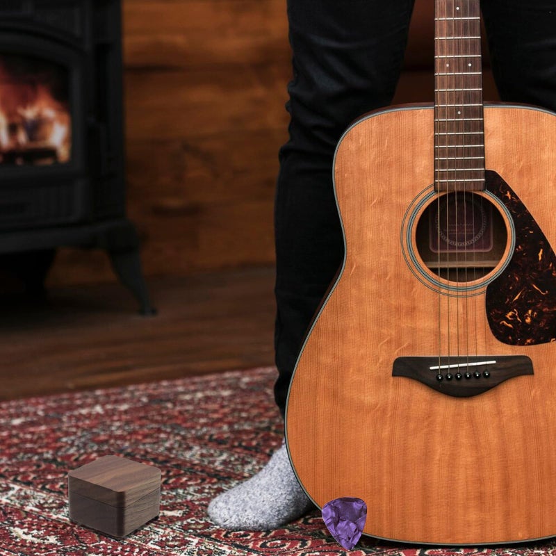 Geesatis Guitar Pick Box Storage Wooden Guitar Picks Case Holder Organizer for Guitarist Musician Gift, 1 Pcs - Image 5